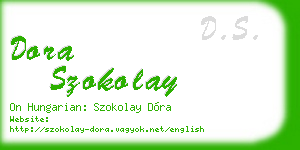 dora szokolay business card